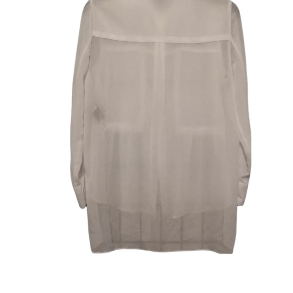Kenneth Cole Sheer White Blouse sz Small - Picture 7 of 7